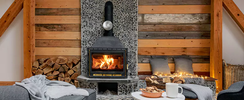 Thelin Hearth Products Direct Vent Gas Stove Fireplace Inspection in Waterville, Maine